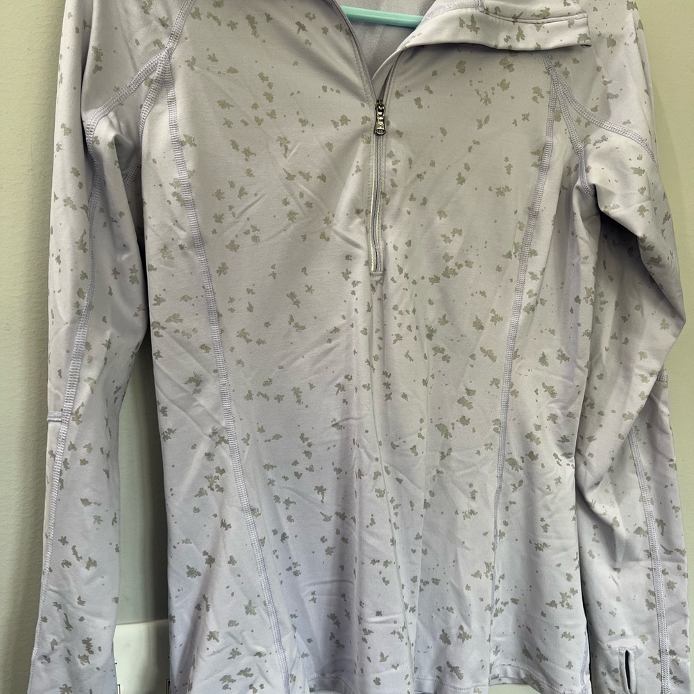 Light Purple and Silver Under Armour Quarter-Zip Pullover Size Medium